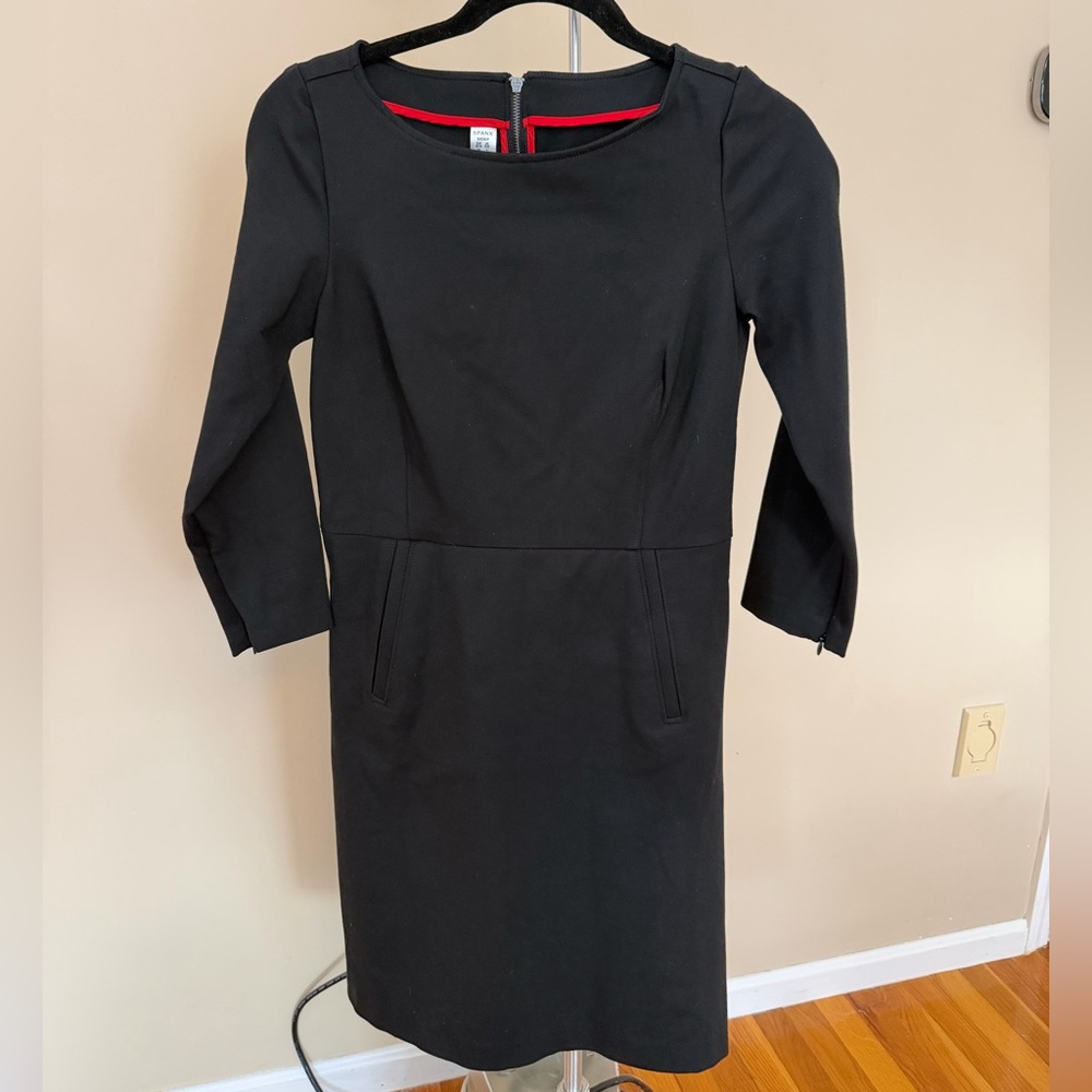 SPANX Black Long Sleeve Dress with Red Accents